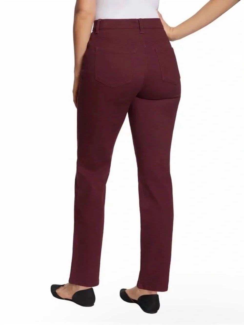 Gloria Vanderbilt Maroon Straight Leg High Rise Classic Chic Pants 16 - Picture 3 of 6